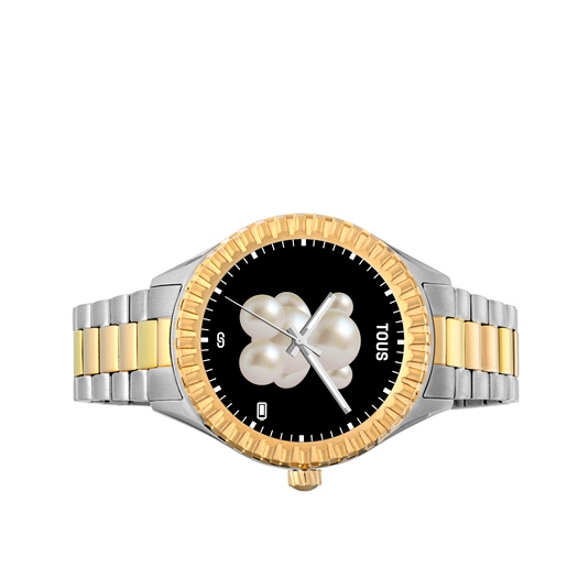 Montre Smartwatch T-Bear Connect avec bracelet en acier et acier IP doré