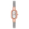 Jeweled Analog watch with steel and rose-colored steel bracelet Oval Icon