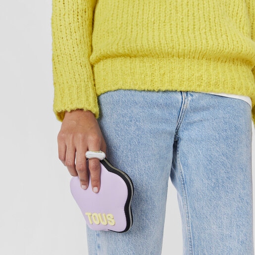 モーブカラーのフラワー型コスメポーチ TOUS Carol