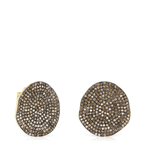 Silver Vermeil Nenufar Earrings with Diamonds