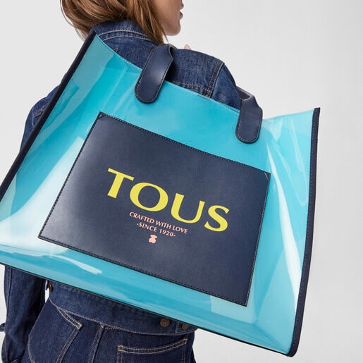 Большая прозрачная синяя сумка-shopping Amaya Vinyl