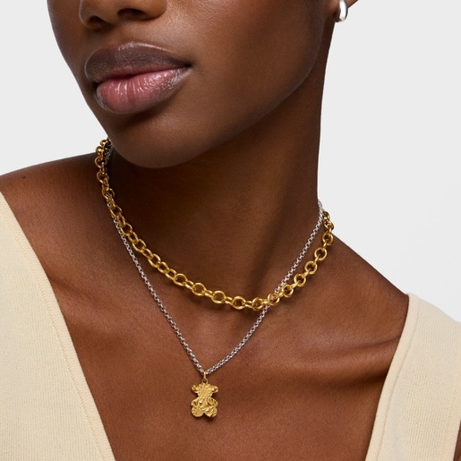 Collier ras du cou TOUS Chain en Argent avec anneaux ronds, 40 cm.