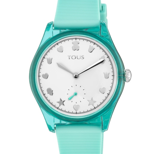 Steel and Poly-carbonate Free Fresh Watch with Mint Silicone Strap