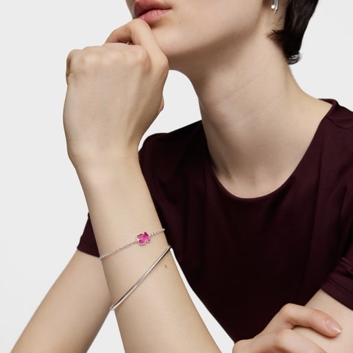 Pulsera cadena de plata y rubí creado en laboratorio Icon Color LGG