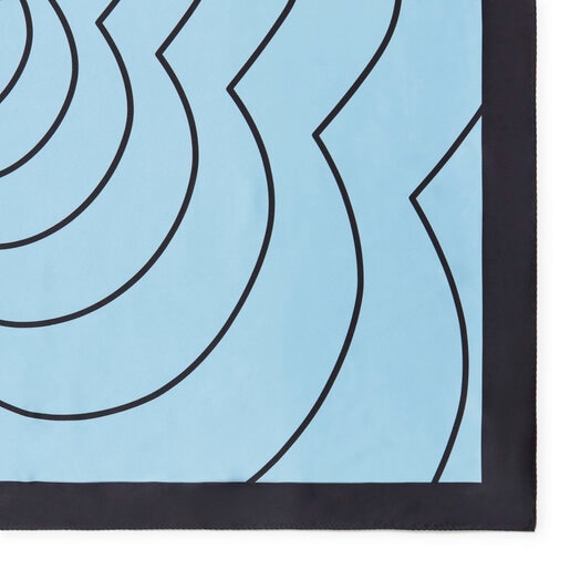 ライトブルーのポリエステル製スカーフ TOUS Maar