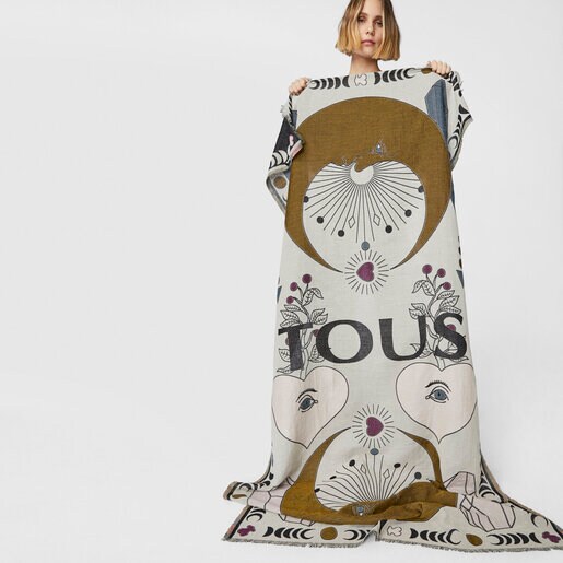 Foulard de jacquard beige TOUS Magic Nature