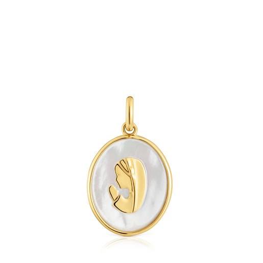Gold and mother-of-pearl virgin Medallion pendant Devotion | TOUS