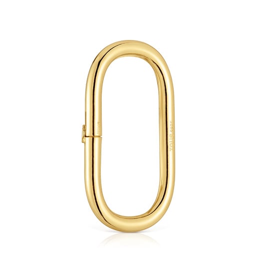 Extra-large Ring with 18kt gold plating over silver Hold Oval