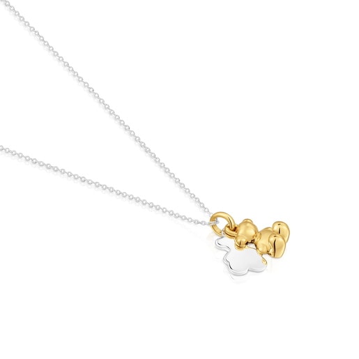 Collier bicolore avec double ourson Bold Bear