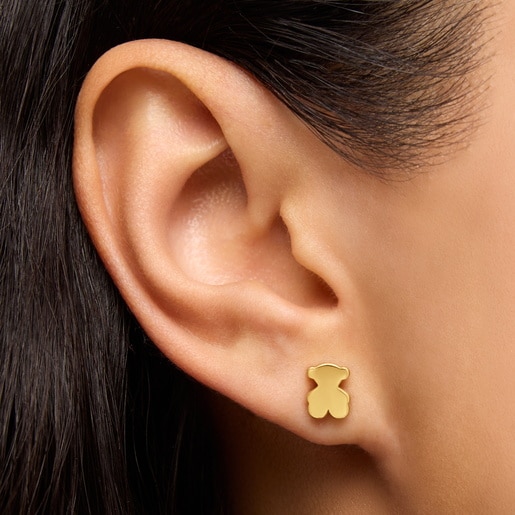 עגילי דובון ‎Sweet Dolls‏ בגודל 8 מ"מ מזהב