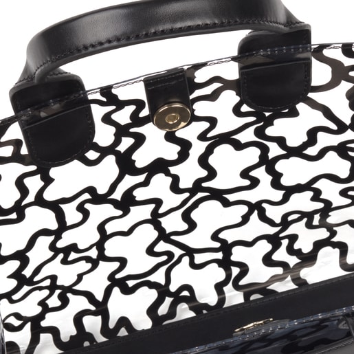 Средняя прозрачная черная сумка-shopping Amaya Vinyl