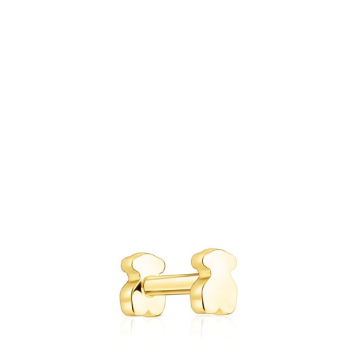 Tous Piercing – Oboustranná náušnice do ucha ze žlutého zlata s motivem medvídka