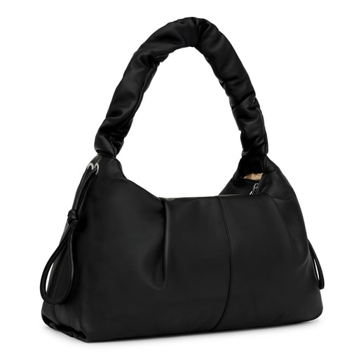 Large black leather TOUS Soft One-shoulder bag