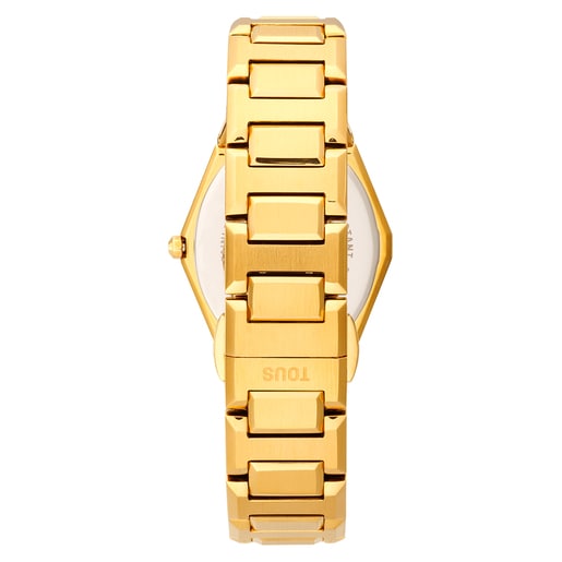 Analog watch with gold-colored steel bracelet and pink mother-of-pearl face Karat