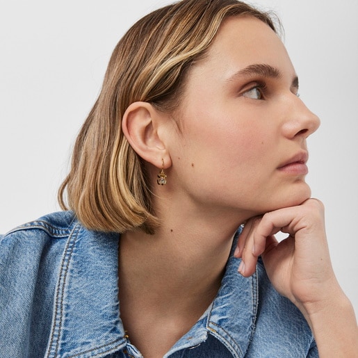 Silver vermeil Areia Earrings with multicolored gemstones
