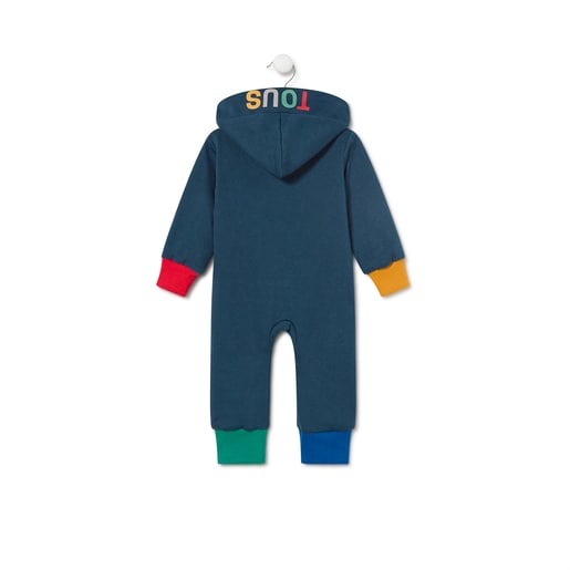 Baby onesie with hood In navy blue