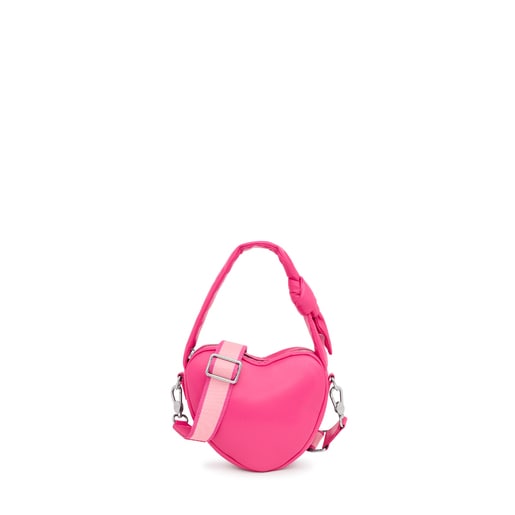 Sac à bandoulière fuchsia cœur TOUS Carol