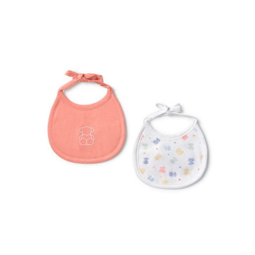 Baby bib set in Star pink