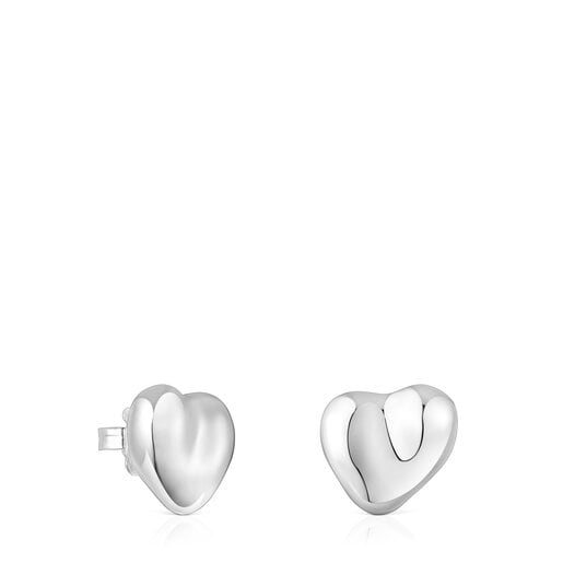 Silver heart motif Earrings Tabit