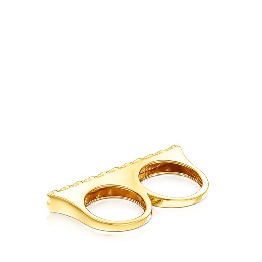 Кольцо Straight на два пальца из вермеля