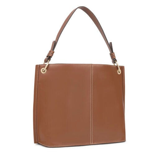 Large beige and brown TOUS Icon One shoulder bag