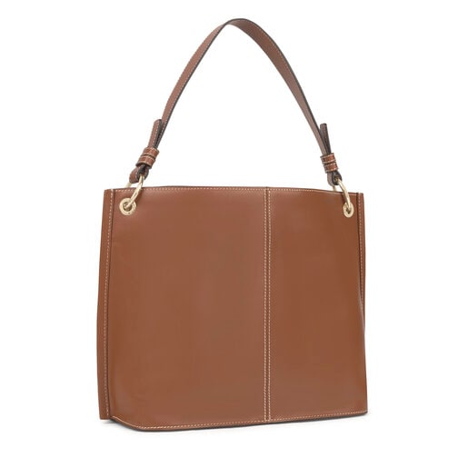 Sac TOUS Icon grand beige et marron