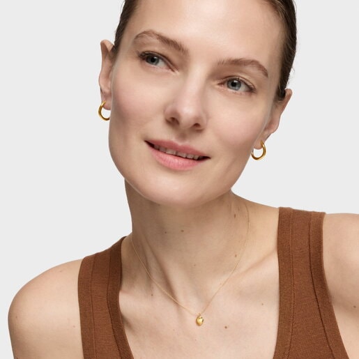 Collar de oro 14 kt doble corazón TOUS Flechazo