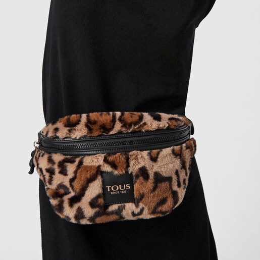 Бежево-черная поясная сумка Amaya Wild