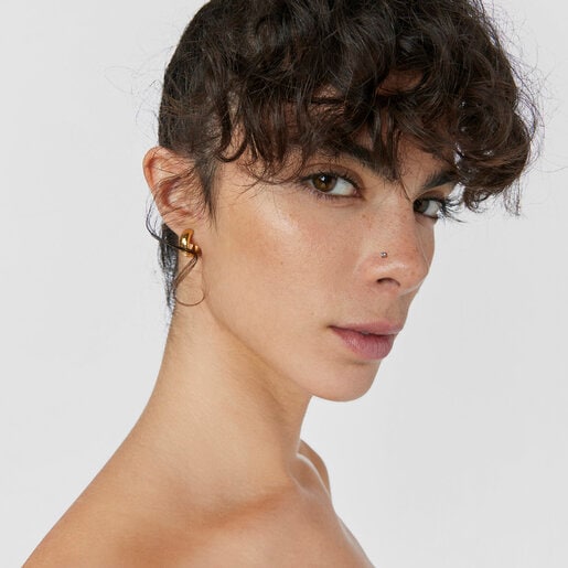 Piercing de nariz de acero IP dorado y iolita Beach