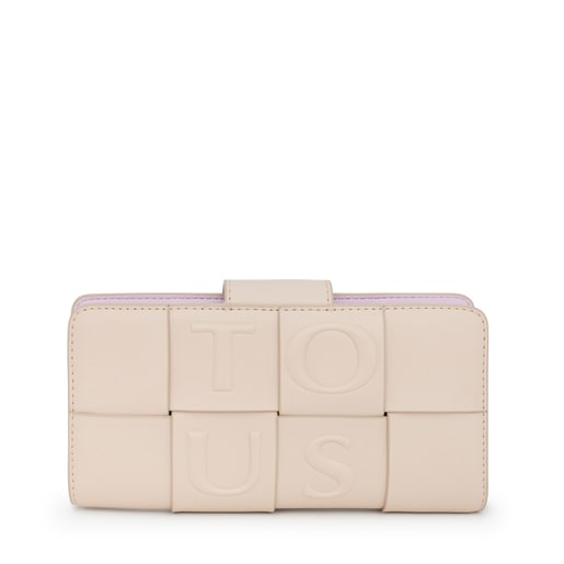 Portefeuille TOUS Damas moyen beige et mauve