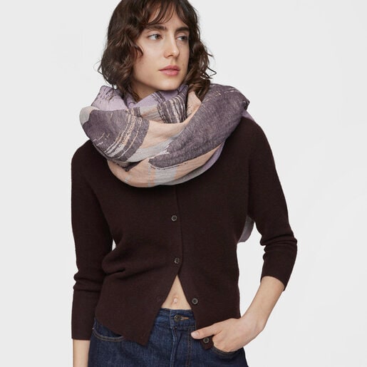 Light gray jacquard Foulard TOUS By Hand