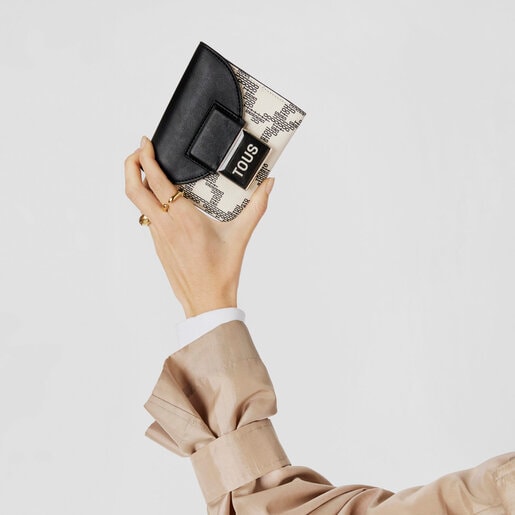 Beige Kaos Pix Flap Card wallet