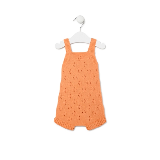 Knitted baby romper in Tricot orange