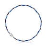 Silver TOUS MANIFESTO Elastic necklace/bracelet with blue and lilac cord