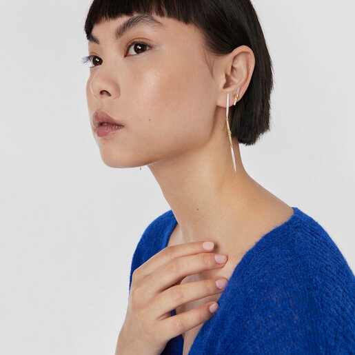 أقراط Lure طويلة من الفضة وفيرميل الفضة