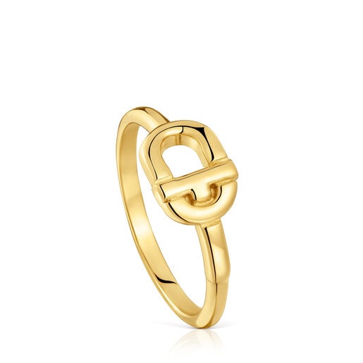 Anillo pequeño con baño de oro 18 kt sobre plata TOUS MANIFESTO