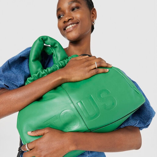 Large green leather TOUS Cloud One-shoulder bag