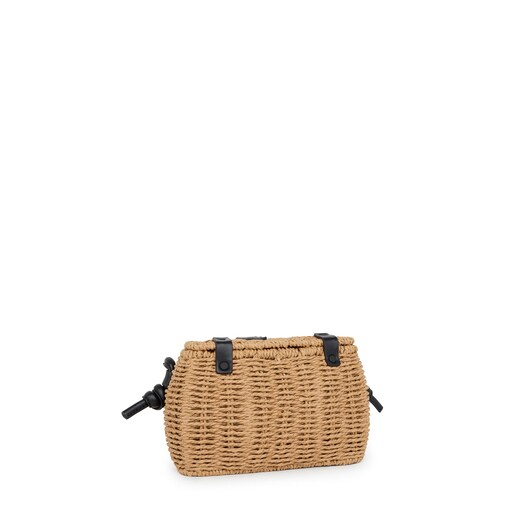 Black raffia Scoubidou Crossbody bag