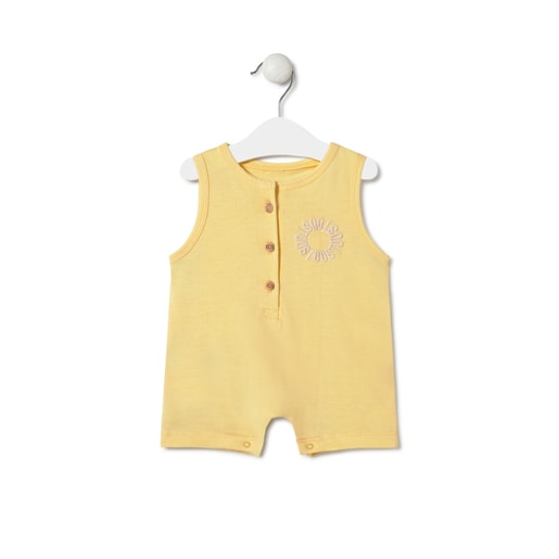 Short baby playsuit in Classic yellow