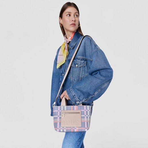 ベージュ＆レッドのスモール・トートバッグ TOUS Cecilia