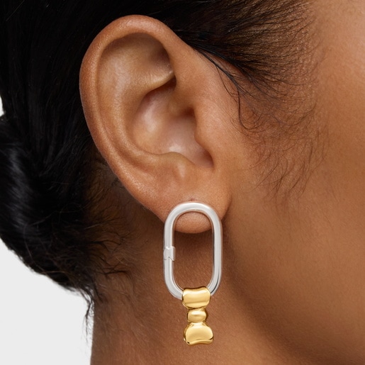 Aretes aro motivo lazo bicolor TOUS Ribbon