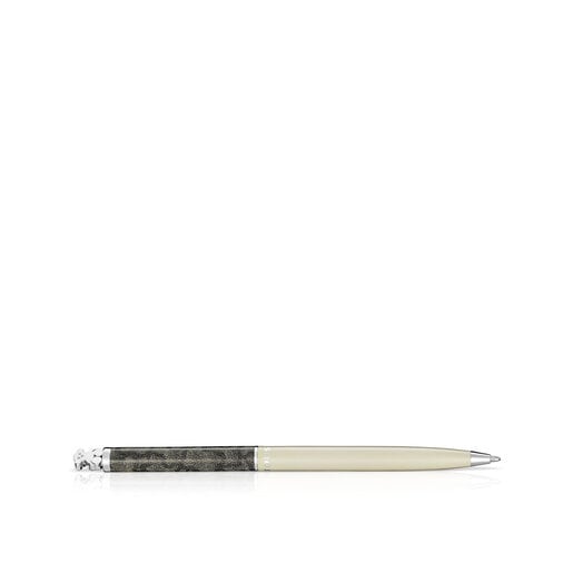 Steel TOUS Kaos Ballpoint pen lacquered in beige