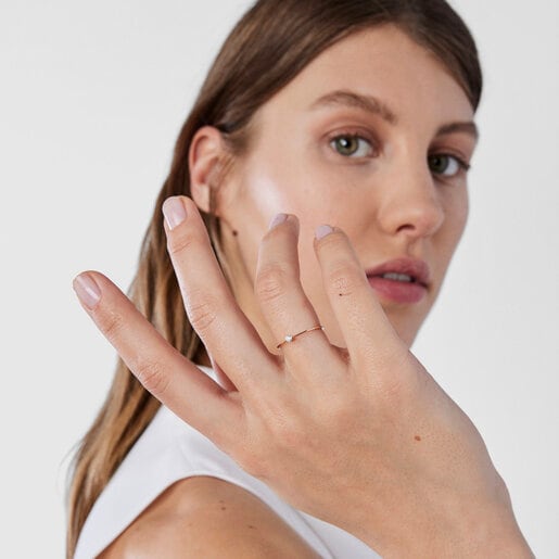 Anillo de oro rosa con diamante TOUS Brillants