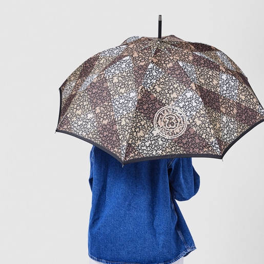 מטרייה Kaos Mini Stamp גדולה חומה