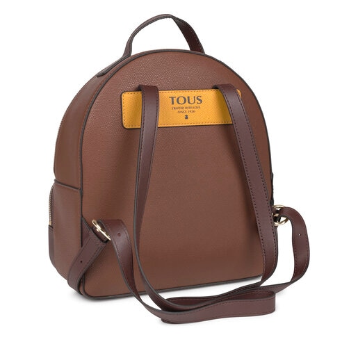 Brown and mustard colored TOUS Essential Backpack