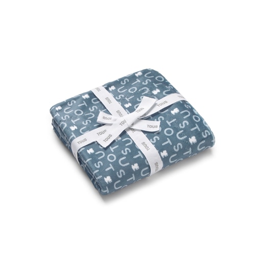 Short-pile fleece baby blanket in Soft navy blue