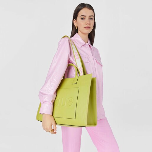 Sac shopping Amaya TOUS La Rue grand citron vert