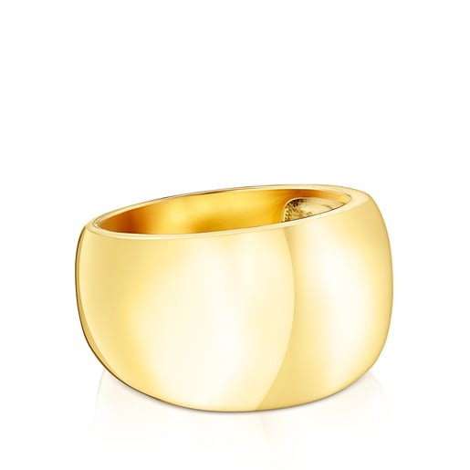 Anillo abombado con baño de oro 18 kt sobre plata TOUS Basics