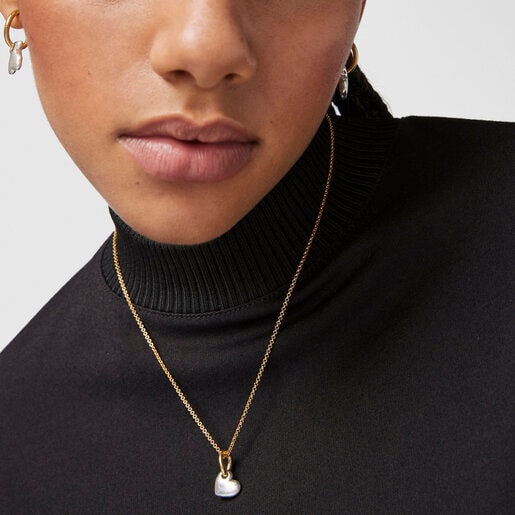 Two-tone Luah heart Pendant