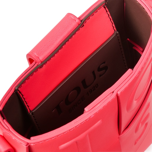 Mini bolso rosa fluorescente y marrón TOUS Damas